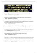LSU HAZMAT AWARENESS STATE TEST GUIDE QUESTIONS WITH CORRECT ANSWERS RATED A&period;pdf