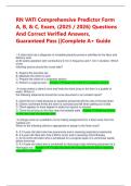 RN VATI Comprehensive Predictor Form A&comma; B&comma; & C&comma; Exam&comma; &lpar;2025 &sol; 2026&rpar; Questions And Correct Verified Answers&comma; Guaranteed Pass &vert;&vert;Complete A&plus; Guide