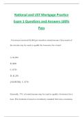 National and UST Mortgage Practice Exam 1 Questions and Answers 100&percnt; Pass