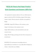 NCCQ UK Theory Past Paper Practice Exam Questions and Answers 100&percnt; Pass