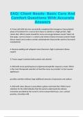EAQ&colon; Client Needs- Basic Care And Comfort Questions With Accurate Answers