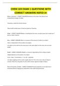 CHEM103 &lpar;CHEM103&rpar;  EXAM  QUESTIONS WITH CORRECT ANSWERS RATED A&plus; 