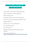 NURS 2502 CLINICAL Exam 2026 Questions and Answers
