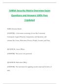 SABSA Security Matrix Overview Exam Questions and Answers 100&percnt; Pass &vert;Updated