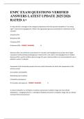 ENPC EXAM QUESTIONS VERIFIED ANSWERS LATEST UPDATE 2025&sol;2026 RATED A&plus;