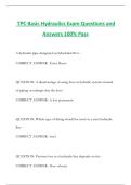 TPC Basic Hydraulics Exam Questions and Answers 100&percnt; Pass