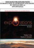 Explorations&colon; Introduction to Astronomy &ndash; Thomas T&period; Arny & Stephen E&period; Schneider&comma; 9th Edition &lpar;ISBN 978-1260150513&rpar; &ndash; Complete Test Bank with Answers