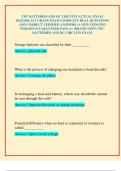 TPC BATTERIES AND DC CIRCUITS ACTUAL EXAM 2025&sol;2026 ACCURATE EXAM COMPLETE REAL QUESTIONS AND CORRECT VERIFIED ANSWERS &lpar;A NEW UPDATED VERSION &vert;GUARANTEED PASS A&plus; &lpar;BRAND NEW&excl;&rpar; TPC BATTERIES AND DC CIRCUITS EXAM