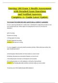 Nursing 180 &ndash; Health Assessment Exam 1 &vert; Complete Exam Questions and Verified Answers &vert; Latest A&plus; Study Guide
