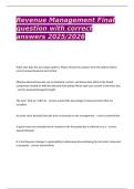  Revenue Management Final questions