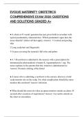 EVOLVE MATERNITY OBSTETRICS ACTUAL EXAM SCRIPT 2026 QUESTIONS WITH VERIFIED CORRECT ANSWERS