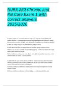 NURS 280 Chronic and Pal Care Exam 1 with correct answers