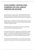 EVOLVE MATERNITY OBSTETRICS FINAL EXAMINATION TEST 2026 COMPLETE QUESTIONS AND SOLUTIONS