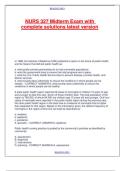 NURS 327 Midterm Exam with complete solutions latest version&period;