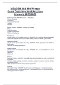 MEADER MIS 180 Written  Exam Questions And Accurate  Answers 2025&sol;2026