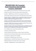 MEADER MIS 180 Complete  Exam Questions And Verified  Answers 2025&sol;2026