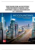Test Bank for Accounting for Decision Making and Control &lpar;10th Edition&rpar; by Jerold Zimmerman &ndash; Complete Exam Preparation Material