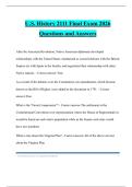 U&period;S&period; History 2111 Final Exam 2026 Questions and Answers