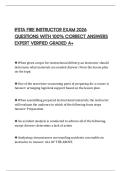 IFSTA FIRE INSTRUCTOR EXAM 2026 QUESTIONS WITH 100&percnt; CORRECT ANSWERS EXPERT VERIFIED GRADED A&plus;