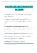 MAE 488 - Quiz 6 Exam 2026 Questions and Answers