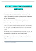 MAE 488 - Quiz 5 Exam 2026 Questions and Answers