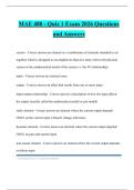 MAE 488 - Quiz 1 Exam 2026 Questions and Answers