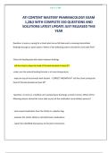 ATI CONTENT MASTERY PHARMACOLOGY EXAM 1&comma;2&3 WITH COMPLETE 550 QUESTIONS AND SOLUTIONS LATEST UPDATE JUST RELEASED THIS YEAR