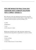 IFSTA FIRE INSTRUCTOR FINAL EXAM 2026 QUESTIONS WITH COMPLETE SOLUTIONS 100&percnt; CORRECT GRADED A&plus;