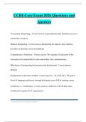 CCHI-Core Exam 2026 Questions and Answers