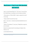 Real Estate U Final Exam 2026 Questions and Answers