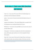 Real estate U Final exam 2026 Questions and Answers