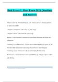 Real Estate U Final Exam 2026 Questions and Answers