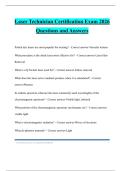 Laser Technician Certification Exam 2026 Questions and Answers