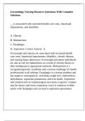 Gerontology Nursing Resource Questions With Complete Solutions&period;