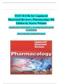 Test Bank for Lippincott Illustrated Reviews&colon; Pharmacology 8th Edition by Karen Whalen&vert; 9781496384133&vert; All Chapters 1-47&vert;LATEST
