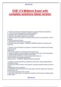 CHE 113 Midterm Exam with complete solutions latest version&period;
