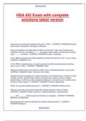 HSA 452 Exam with complete solutions latest version&period;