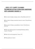  IICRC CCT CARPET CLEANING TECHNICIAN ACTUAL EXAM 2026 QUESTIONS WITH ANSWERS GRADED A&plus;