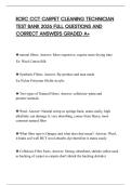 IICRC CCT CARPET CLEANING TECHNICIAN TEST BANK 2026 FULL QUESTIONS AND CORRECT ANSWERS GRADED A&plus;