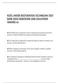 IICRC WATER RESTORATION TECHNICIAN TEST BANK 2025 QUESTIONS AND SOLUTIONS GRADED A&plus;
