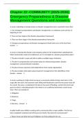 Chapter 22 -COMMUNITY &lpar;2025-2026&rpar;  Emergency Preparedness & Disaster Management Questions and Answers&period;