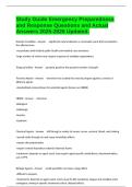 Study Guide Emergency Preparedness and Response Questions and Actual Answers 2025-2026 Updated&period;