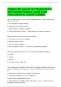 Chapter 32&colon; Emergency Preparedness and Disaster Nursing Latest Exam Fully Solved 2025-2026 Updated&period;