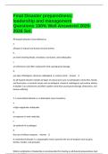 Final Disaster preparedness&colon; leadership and management Questions 100&percnt; Well Answered 2025-2026 Set&period;