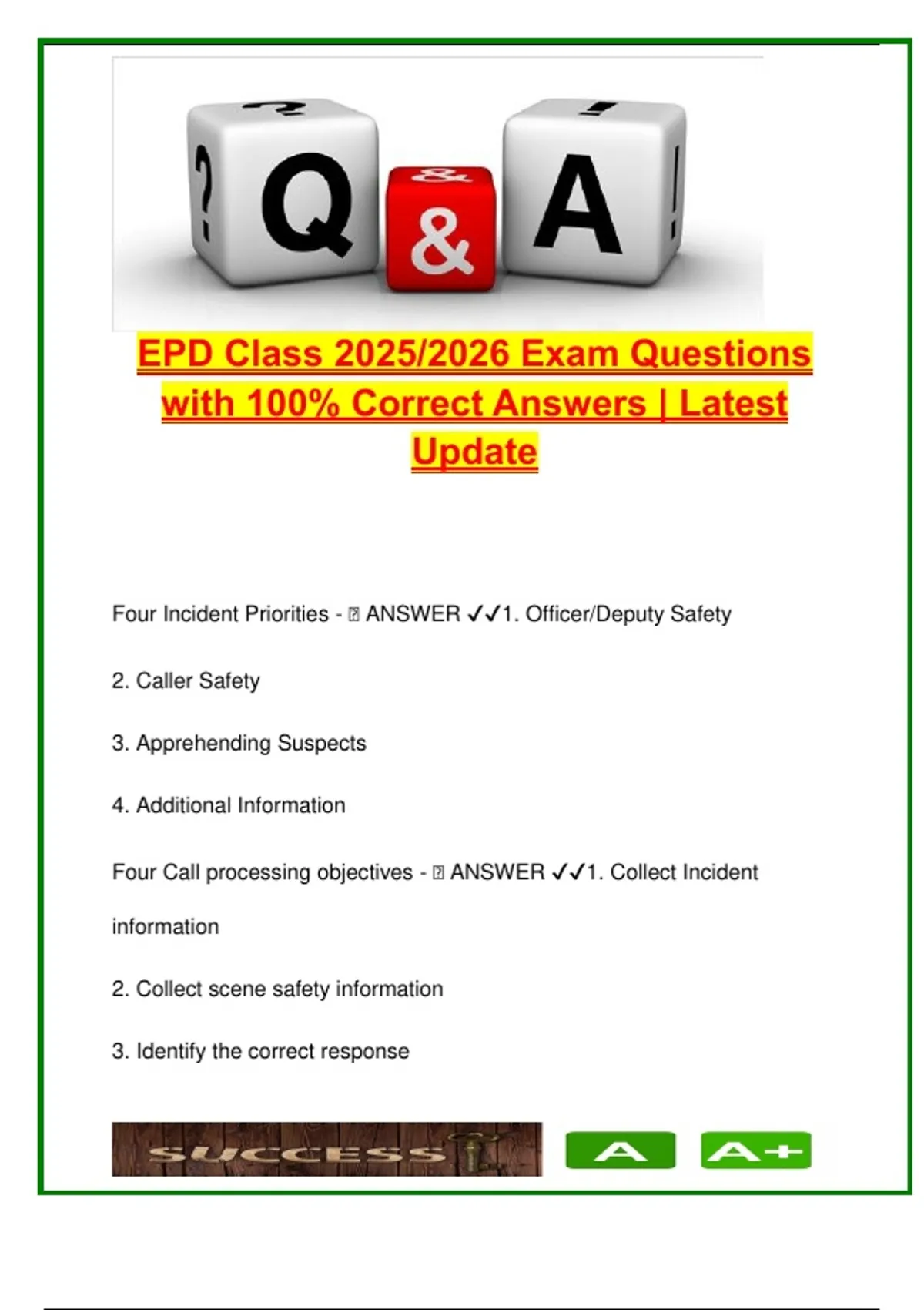 Emergency Police Dispatch Class Exam | 60 Correct Q&A | PPDS Protocols ...