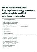 NR 546 Midterm EXAM Psychopharmacology questions with complete verified solutions &plus; rationales&period;