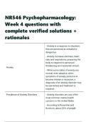 NR546 Psychopharmacology Week 4 questions with complete verified solutions &plus; rationales&period;