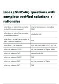 Lines &lpar;NUR546&rpar; questions with complete verified solutions &plus; rationales&period;