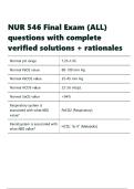 NUR 546 Final Exam &lpar;ALL&rpar; questions with complete verified solutions &plus; rationales&period;