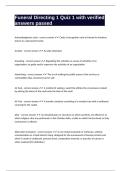 Funeral Directing 1 Quiz 1 with verified answers passed